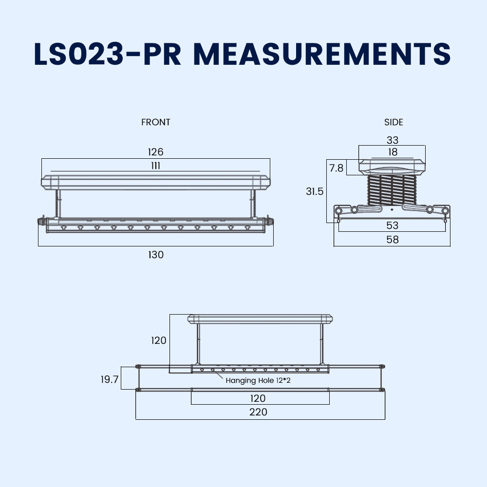 💧NEW💧LS023 PRO Automated Laundry Rack (Premium Quality + Detachable Crossbars + Direct Voice Control)