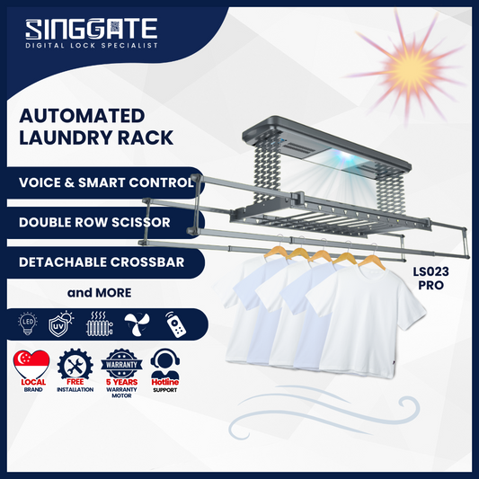 LS023 Pro Premium Quality & Voice Control Automated Laundry Rack