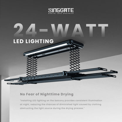 LS060 6x Blower Double Arm & Voice Control Automated Laundry Rack