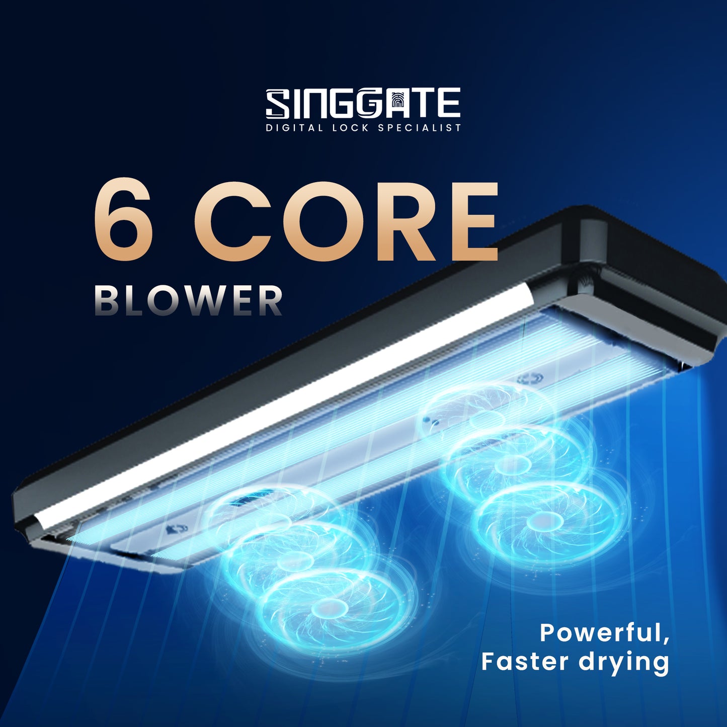 LS060 6x Blower Double Arm & Voice Control Automated Laundry Rack