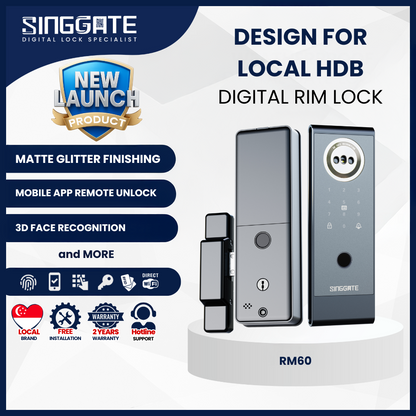 Singgate RM60 Metal Gate Digital Rim Lock