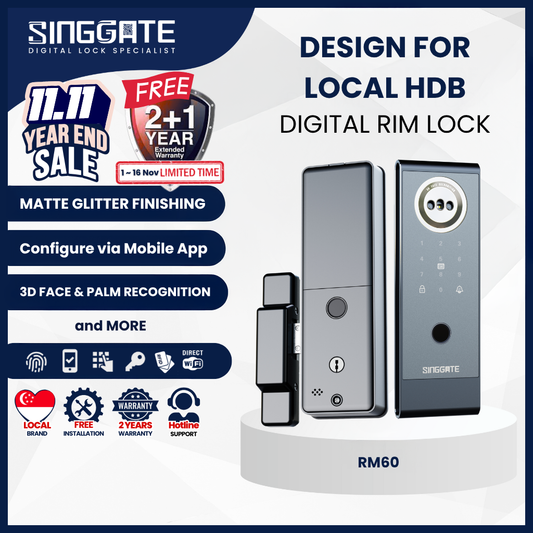 Singgate RM60 Metal Gate Digital Rim Lock