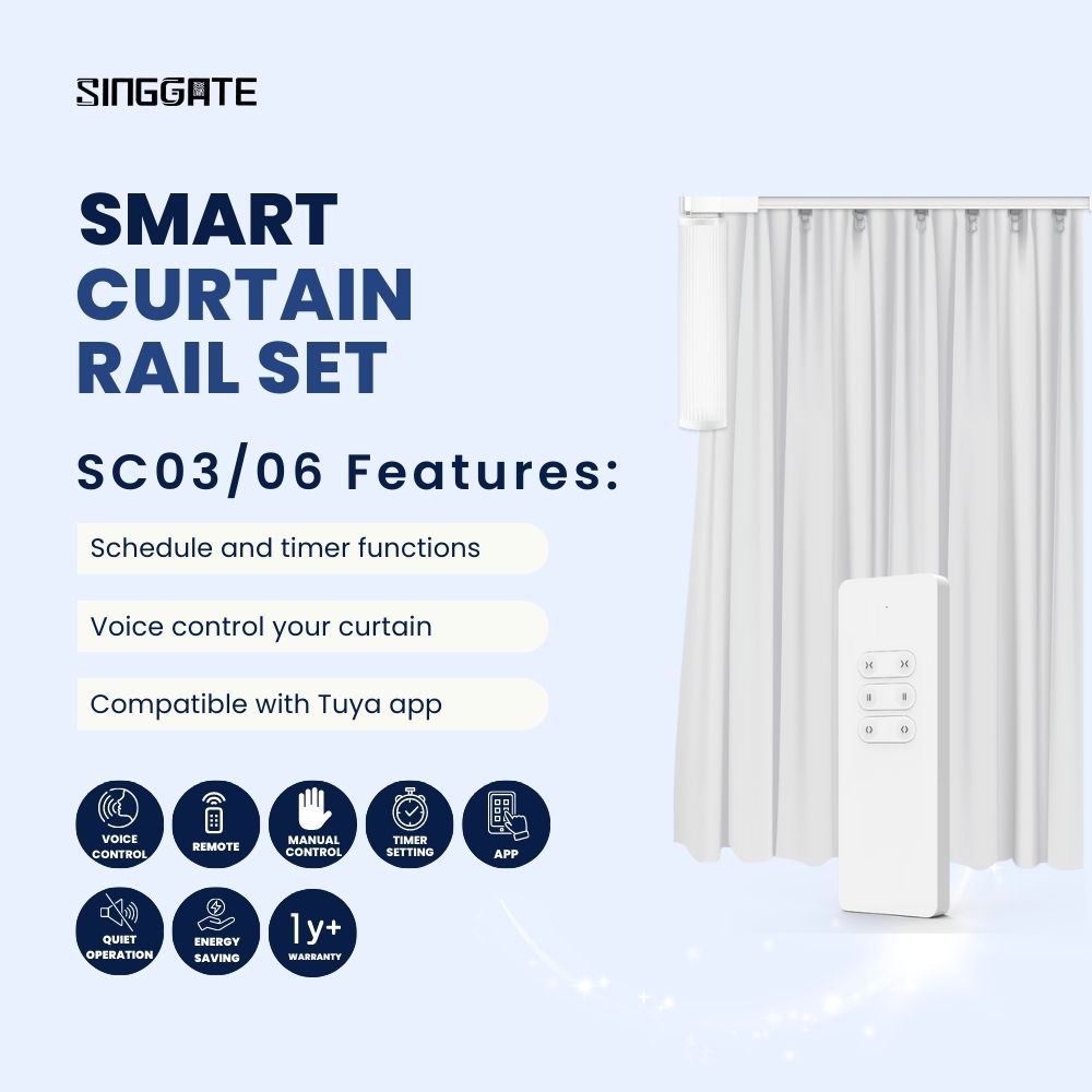 Full Smart Singapore Curtain, ❤️NEW❤️SC-03 Smart Curtain (White) - SINGGATE Digital Lock