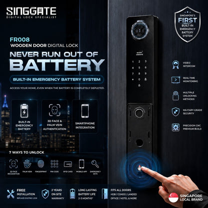 Singgate FR008 Emergency Built-in Battery Digital Door Lock