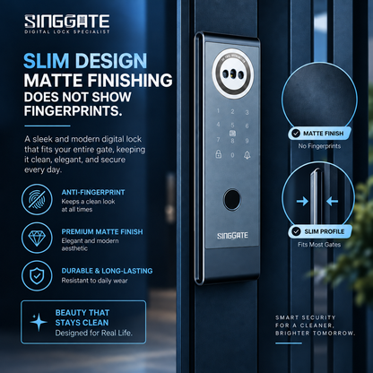 Singgate RM60W Weatherproof Metal Gate Digital Rim Lock