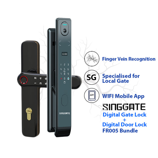 SINGGATE Door & Gate Bundle, *Bundle Deal* FR005 Door Digital Lock + FM021 Metal Gate Digital Lock - SINGGATE Digital Lock