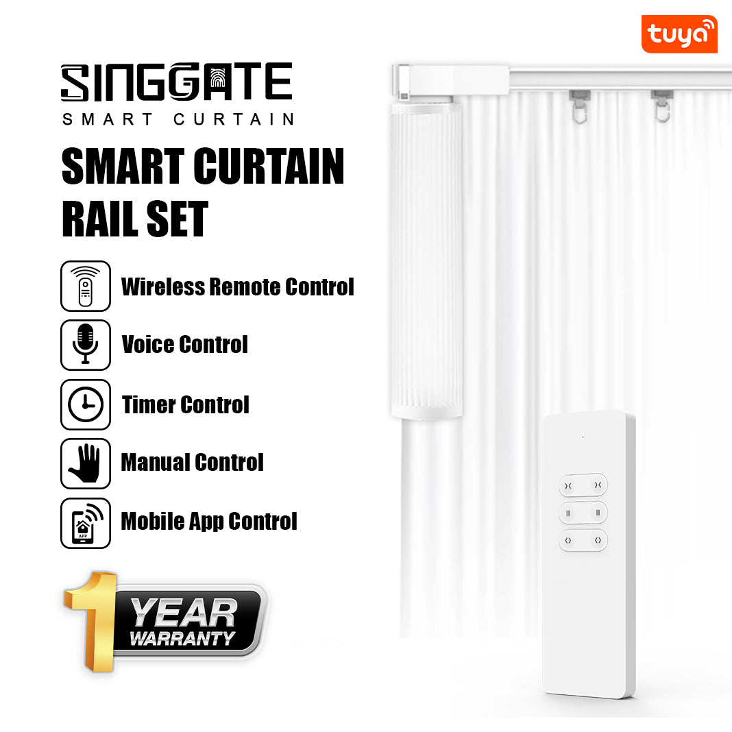 Full Smart Singapore Curtain, ❤️NEW❤️SC-03 Smart Curtain (White) - SINGGATE Digital Lock