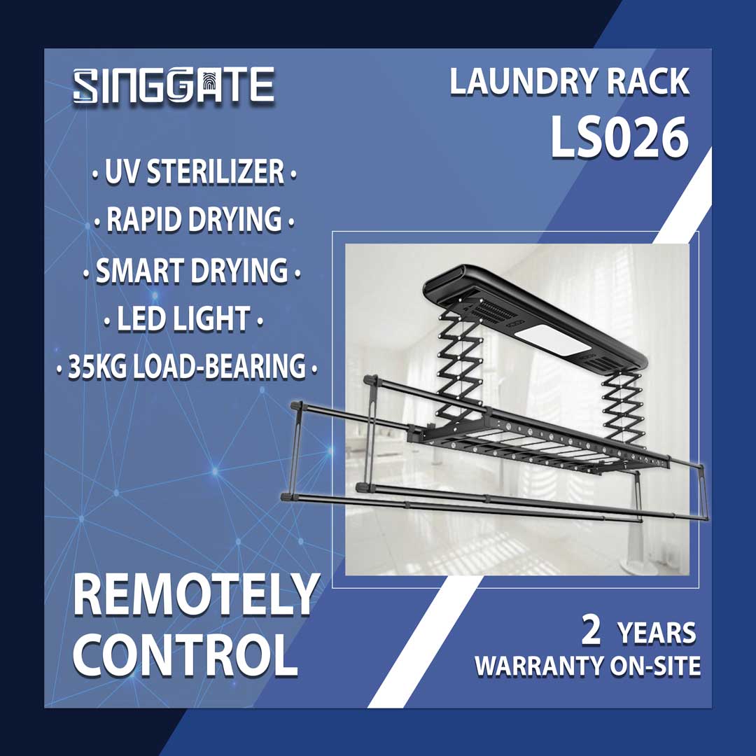 SINGGATE Mega Bundle, *Special Bundle Promo* FM021 Metal Gate Digital Lock + LS026 Laundry Rack - SINGGATE Digital Lock